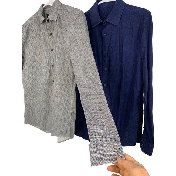Lot Of Two Mens Button-Up Shirts Tasso Elba & Topman Medium GUC 8883 - Picture 10 of 13